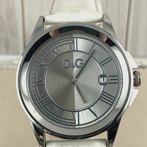 Dolce and Gabbana Silver Tone Watch With Roman Numerals and Date